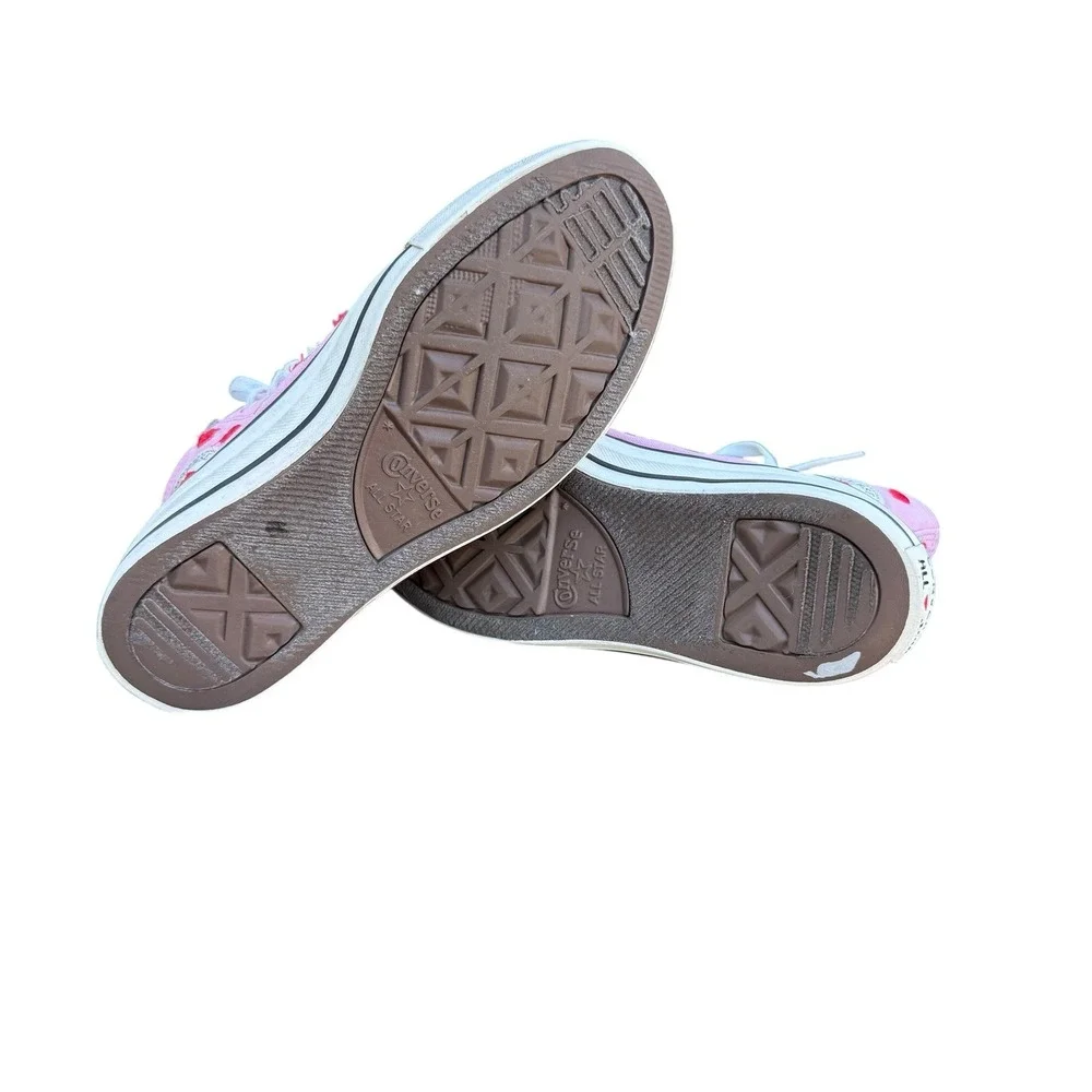 Converse Chuck Taylor‎ Kids Size 5 Pink Excellent Heart Rose Embroidered A12624F